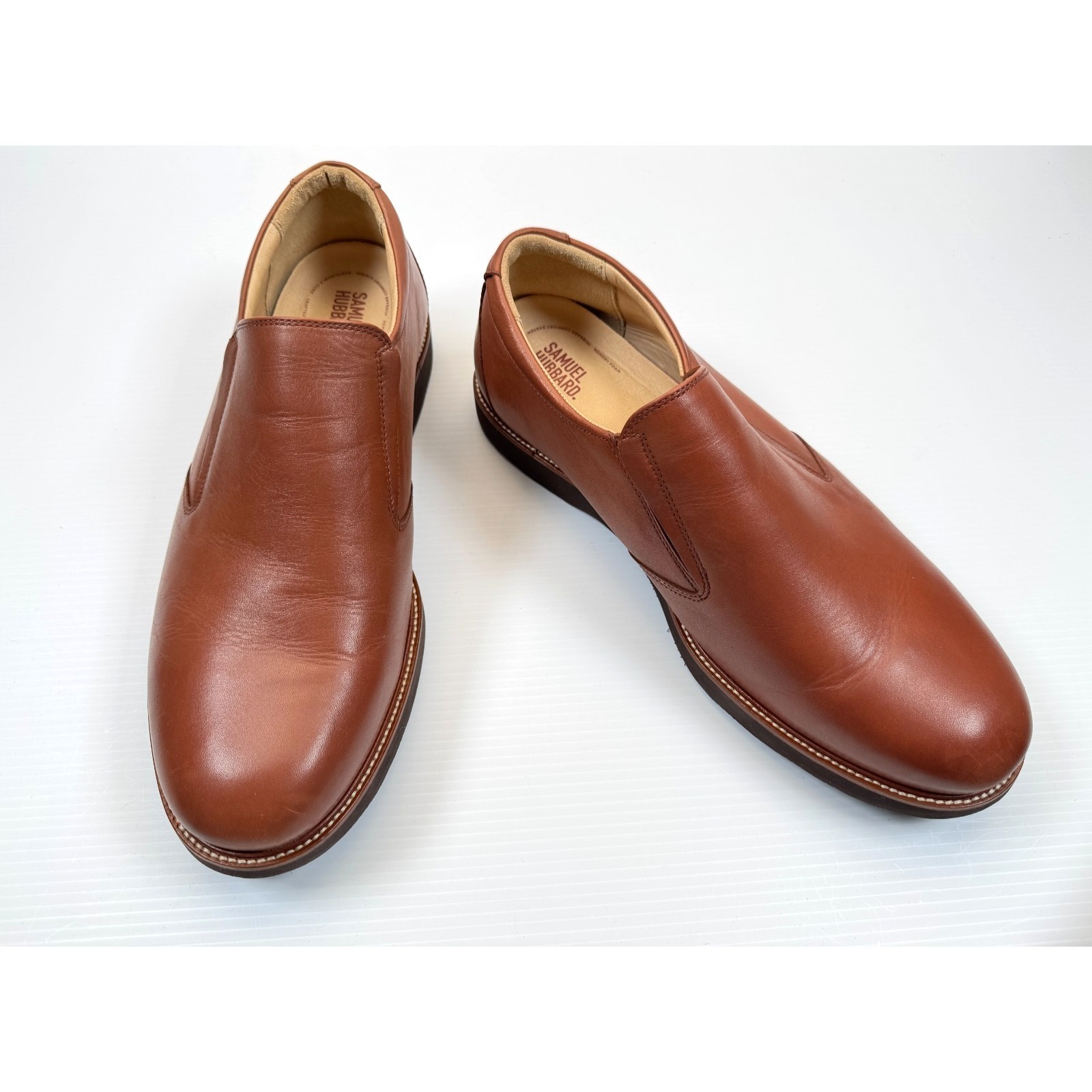 Samuel Hubbard Frequent Traveler Slip-On Oxford Mens 13 Euc $285 Leather Comfort